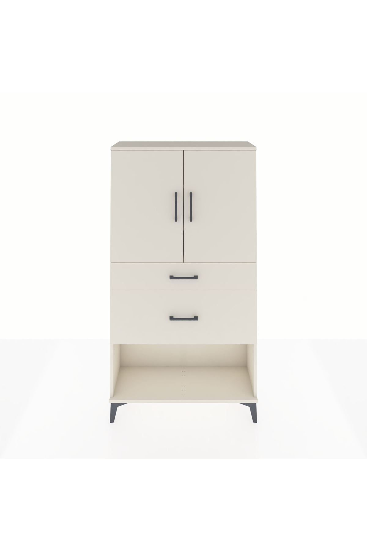 Arges Dolap 3 Raflı 2 Çekmeceli 2 Kapaklı 88x30x163 - S21M121V1A