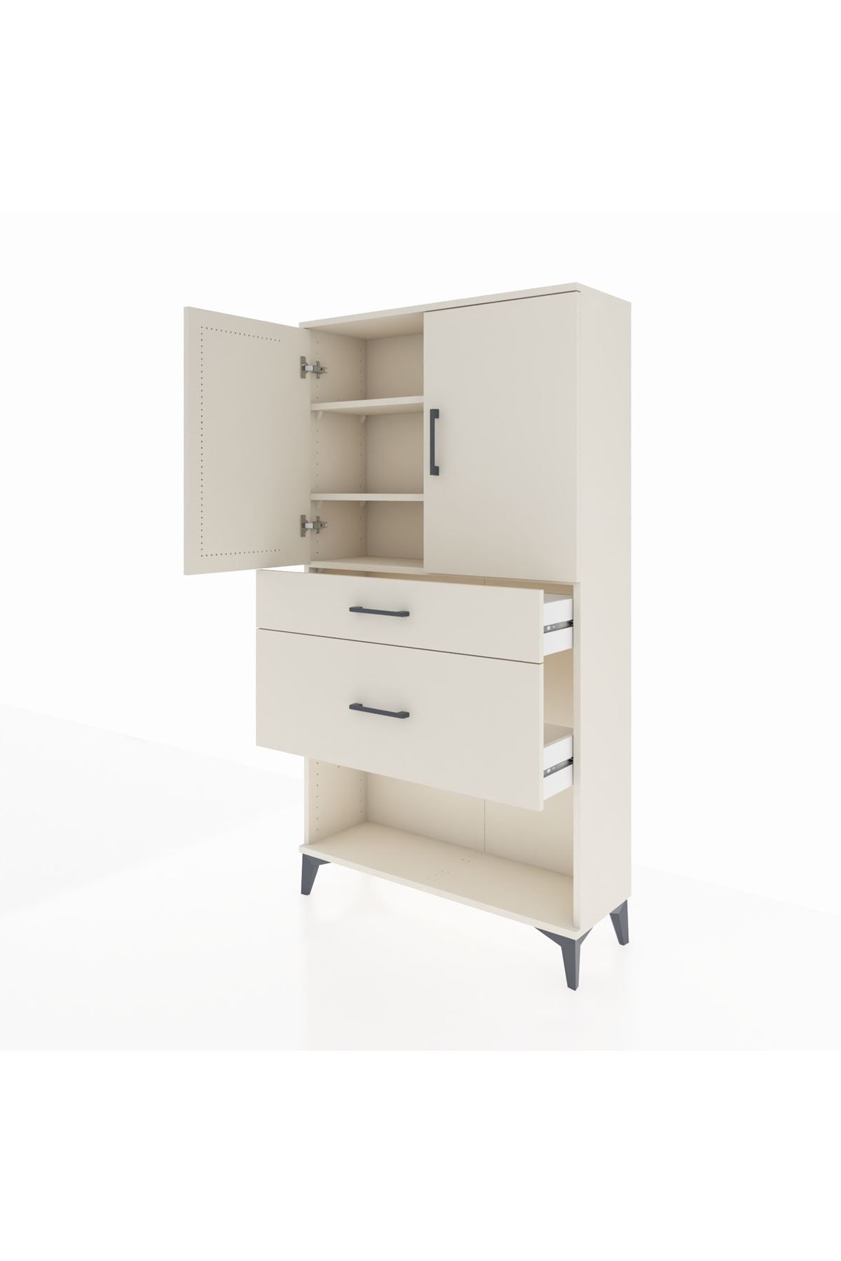 Arges Dolap 3 Raflı 2 Çekmeceli 2 Kapaklı 88x30x163 - S21M121V1A