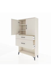 Arges Dolap 3 Raflı 2 Çekmeceli 2 Kapaklı 88x30x163 - S21M121V1A