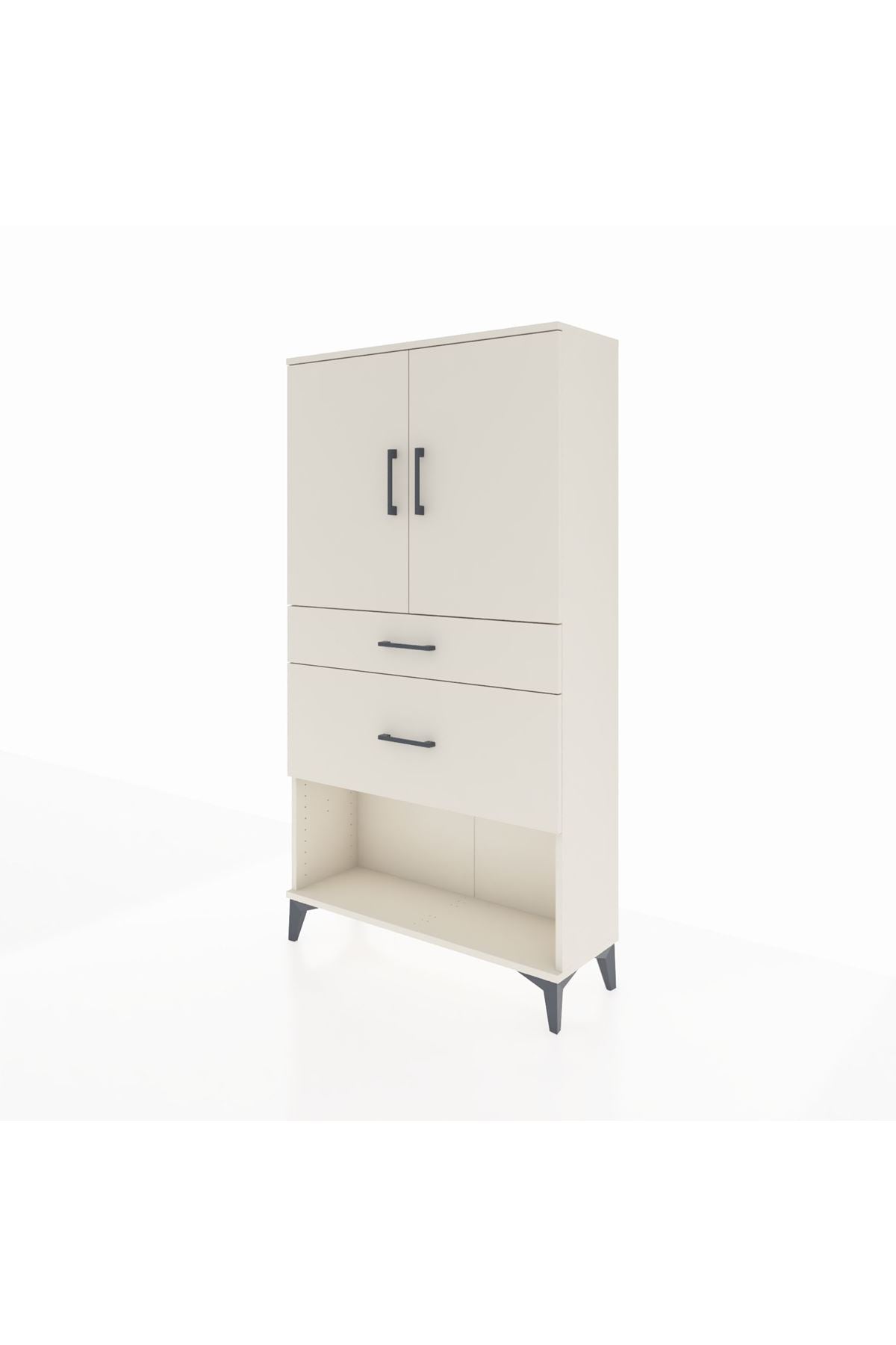 Arges Dolap 3 Raflı 2 Çekmeceli 2 Kapaklı 88x30x163 - S21M121V1A