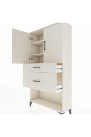 Arges Dolap 3 Raflı 2 Çekmeceli 2 Kapaklı 88x30x163 - S21M121V1A