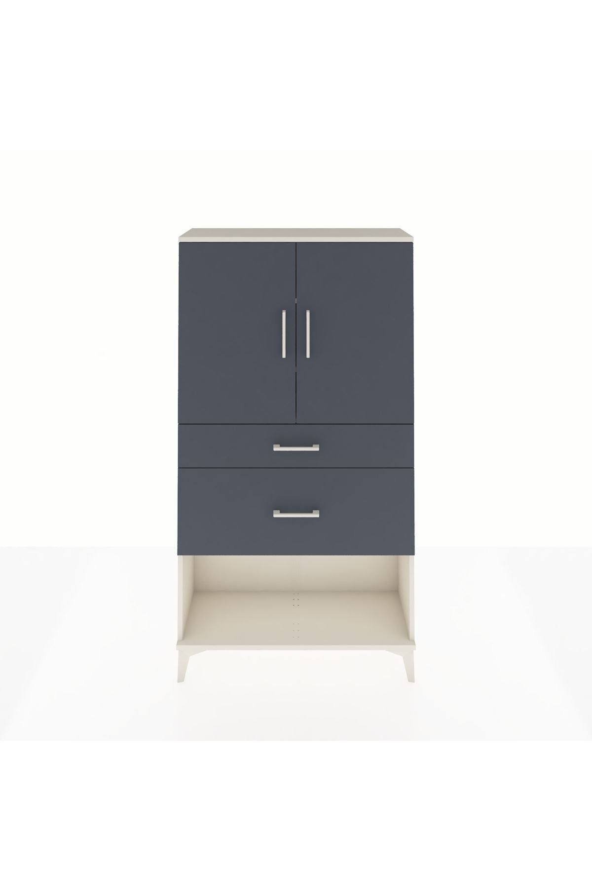 Arges Dolap 3 Raflı 2 Çekmeceli 2 Kapaklı 88x30x163 - S21M121V2A