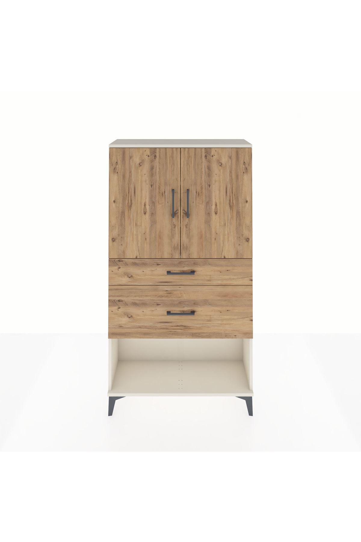 Arges Dolap 3 Raflı 2 Çekmeceli 2 Kapaklı 88x30x163 - S21M121V3A