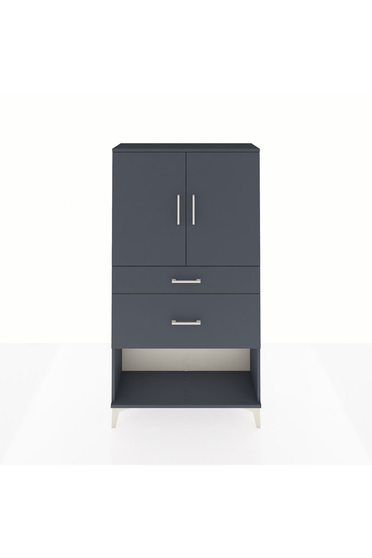 Arges Dolap 3 Raflı 2 Çekmeceli 2 Kapaklı 88x30x163 - S21M121V5A