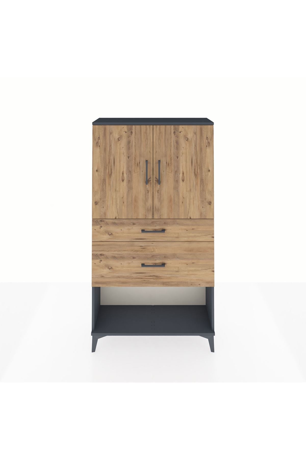 Arges Dolap 3 Raflı 2 Çekmeceli 2 Kapaklı 88x30x163 - S21M121V6A
