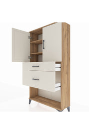 Arges Dolap 3 Raflı 2 Çekmeceli 2 Kapaklı 88x30x163 - S21M121V7A