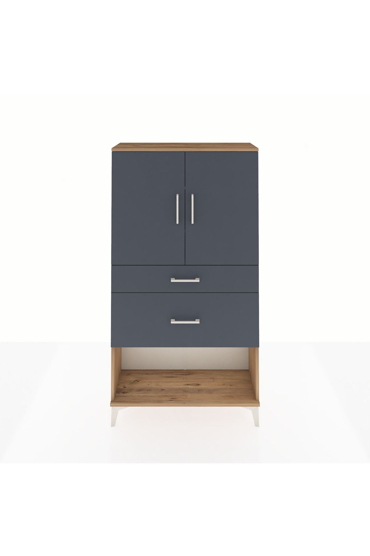 Arges Dolap 3 Raflı 2 Çekmeceli 2 Kapaklı 88x30x163 - S21M121V8A