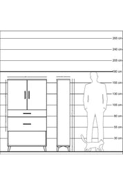 Arges Dolap 3 Raflı 2 Çekmeceli 2 Kapaklı 88x30x163 - S21M121V8A