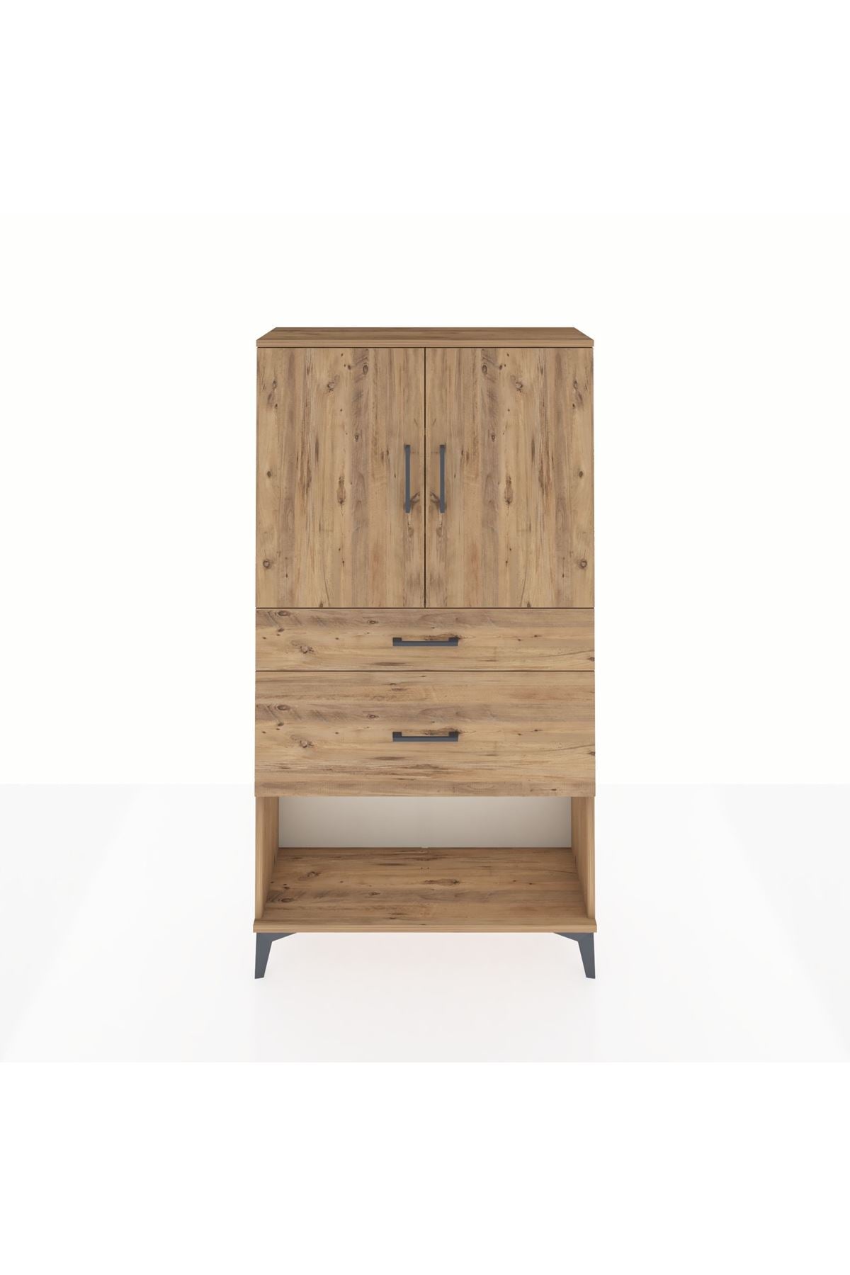 Arges Dolap 3 Raflı 2 Çekmeceli 2 Kapaklı 88x30x163 - S21M121V9A
