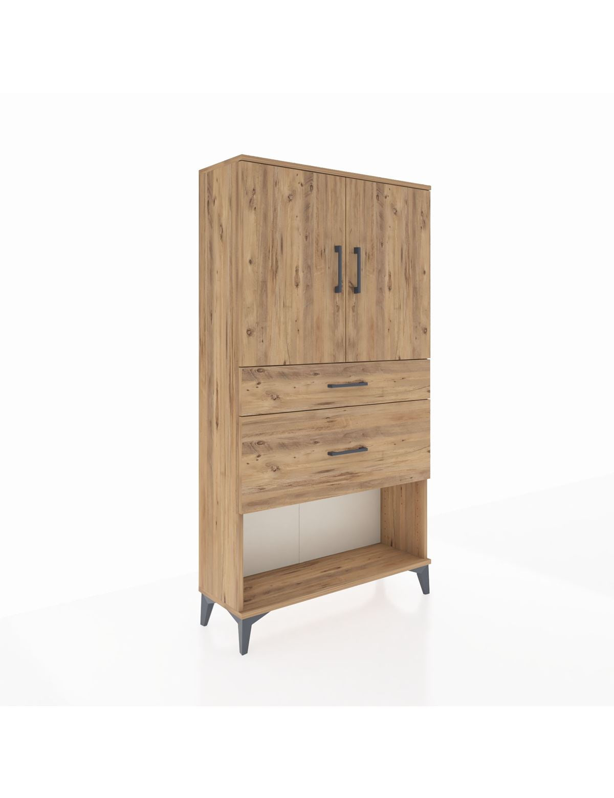 Arges Dolap 3 Raflı 2 Çekmeceli 2 Kapaklı 88x30x163 - S21M121V9A