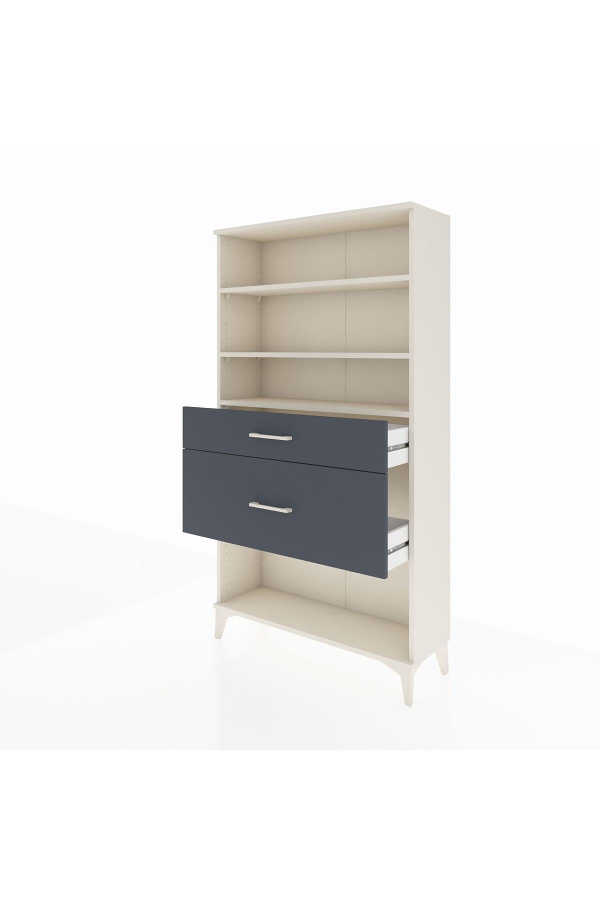 Arges Dolap 3 Raflı 2 Çekmeceli 88x30x163 - S21M122V2A