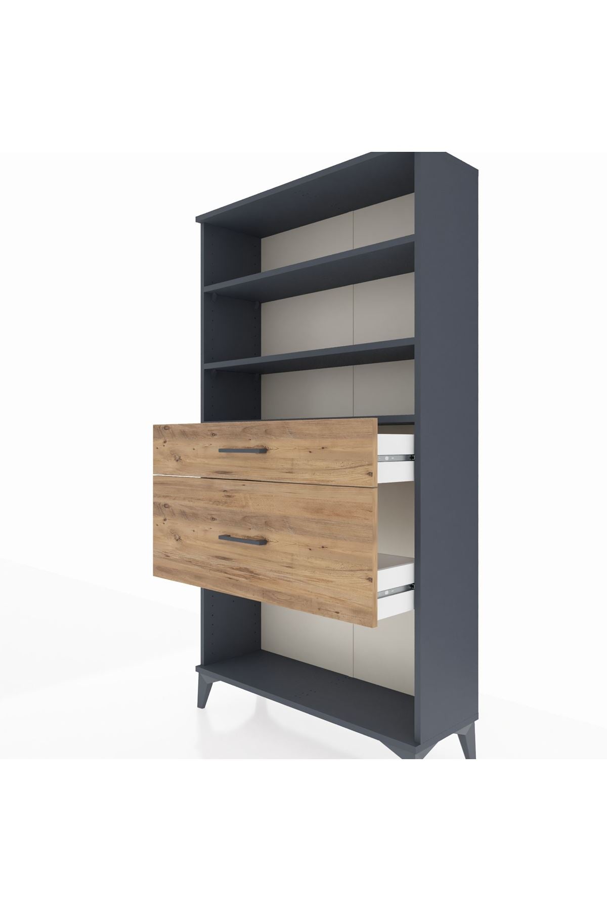 Arges Dolap 3 Raflı 2 Çekmeceli 88x30x163 - S21M122V6A