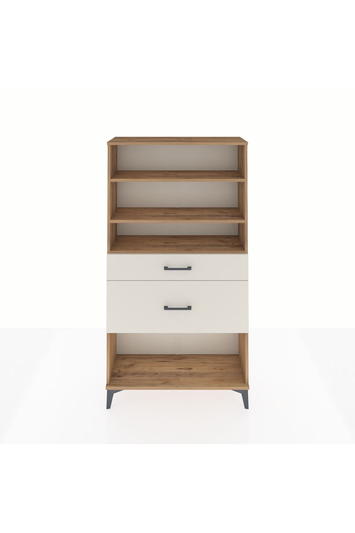 Arges Dolap 3 Raflı 2 Çekmeceli 88x30x163 - S21M122V7A