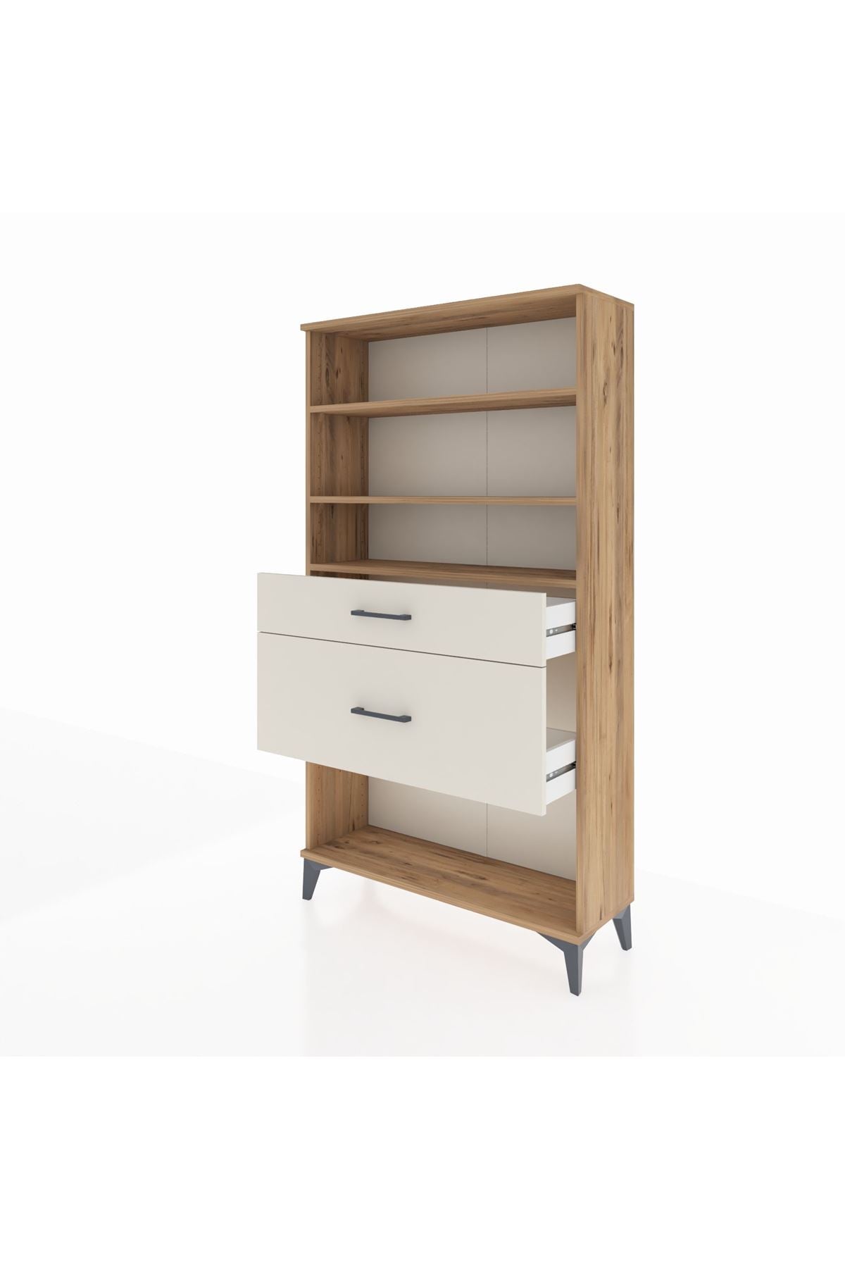 Arges Dolap 3 Raflı 2 Çekmeceli 88x30x163 - S21M122V7A