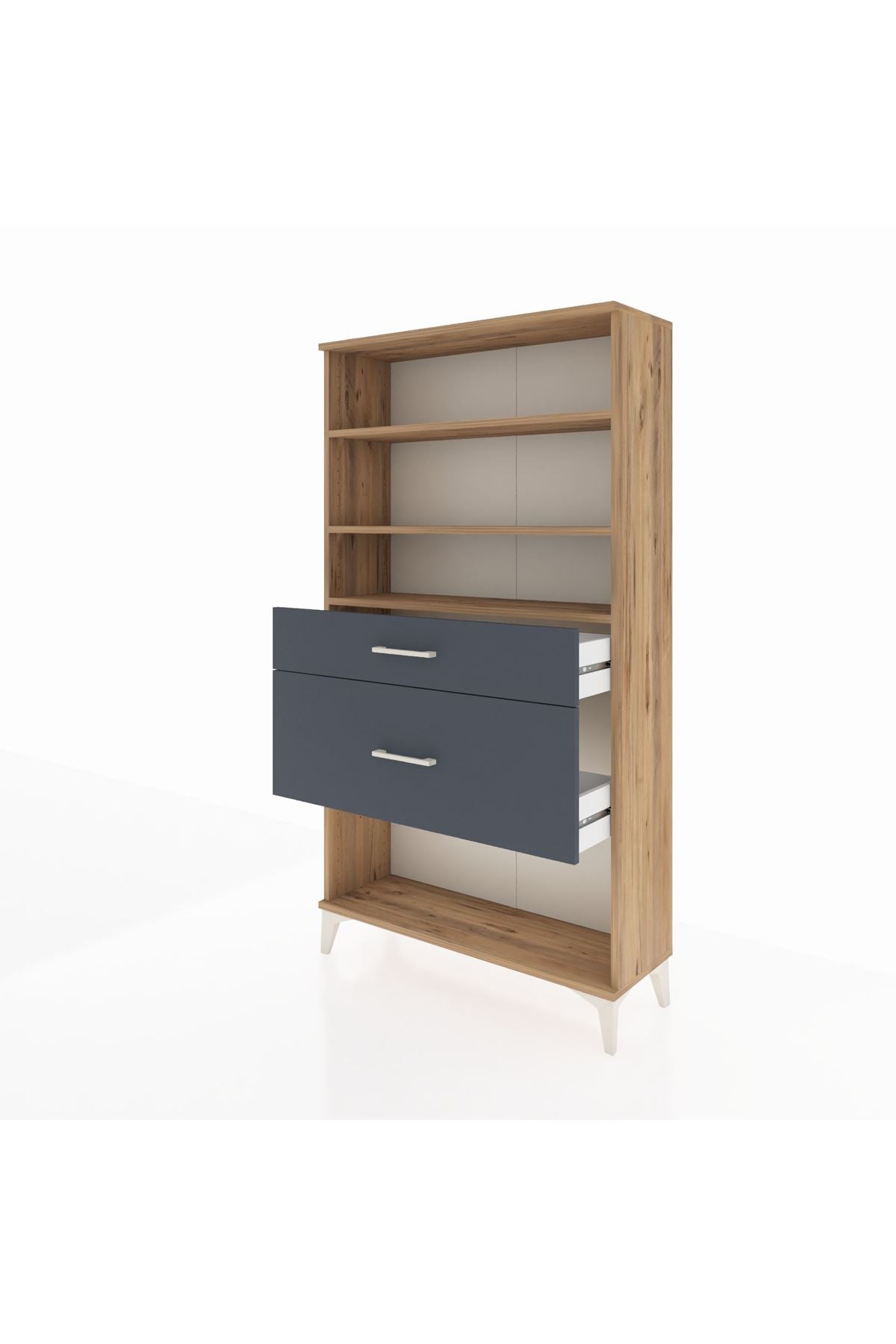 Arges Dolap 3 Raflı 2 Çekmeceli 88x30x163 - S21M122V8A