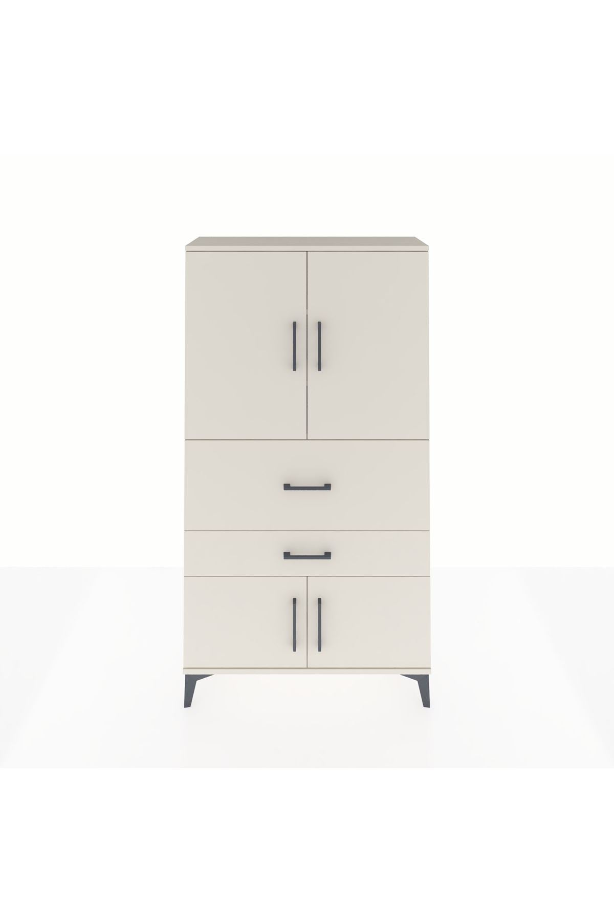 Arges Dolap 3 Raflı 2 Çekmeceli 4 Kapaklı 88x30x163 - S21M123V1A