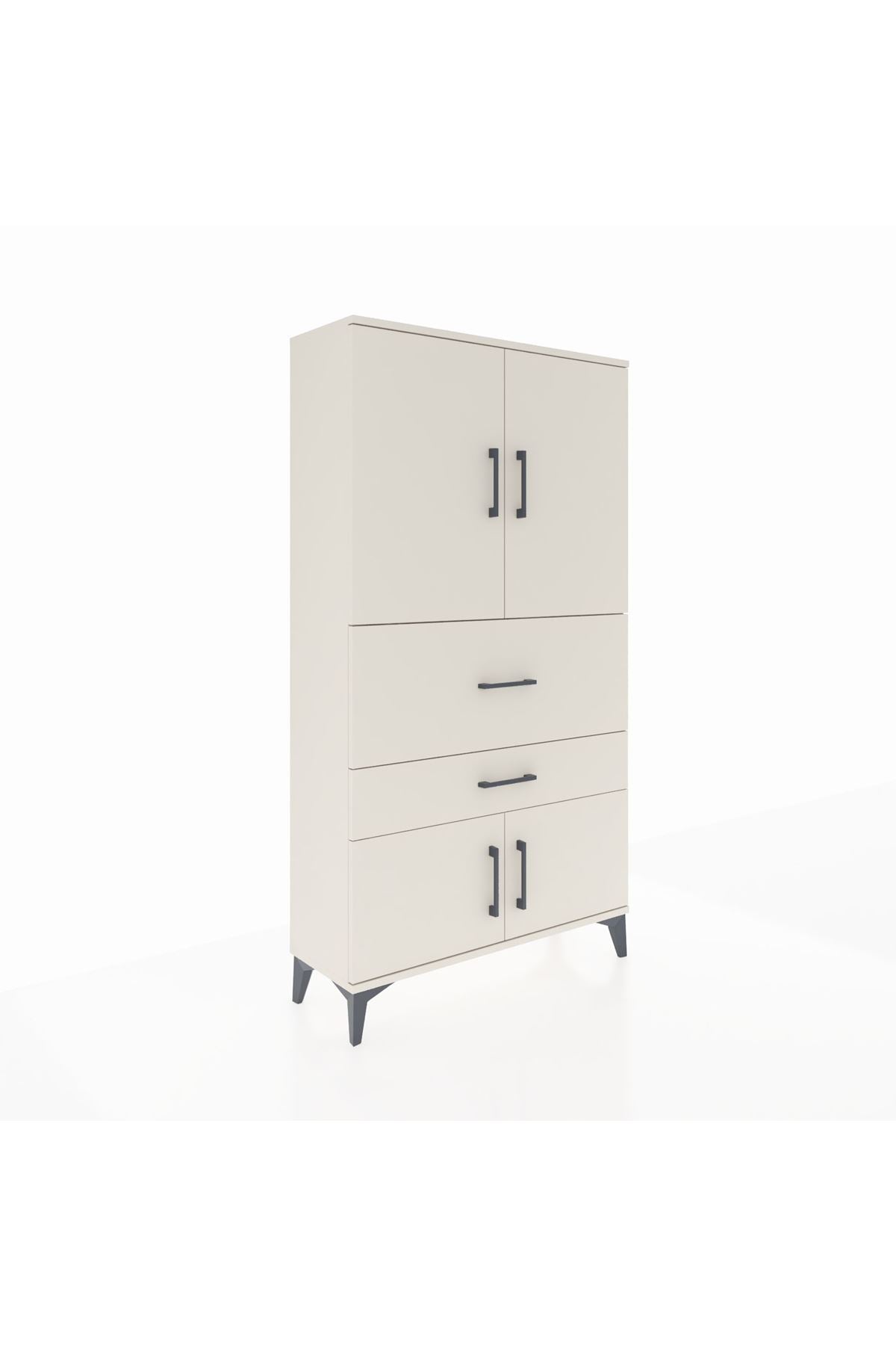 Arges Dolap 3 Raflı 2 Çekmeceli 4 Kapaklı 88x30x163 - S21M123V1A