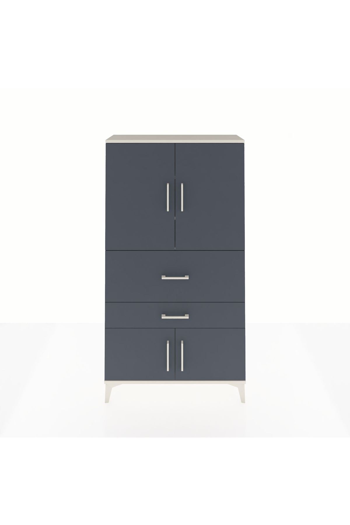 Arges Dolap 3 Raflı 2 Çekmeceli 4 Kapaklı 88x30x163 - S21M123V2A