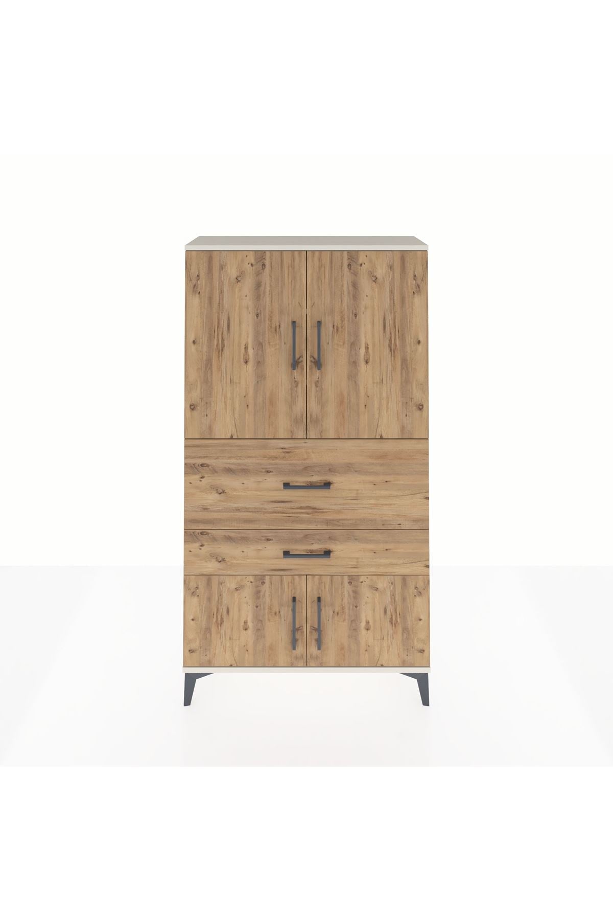 Arges Dolap 3 Raflı 2 Çekmeceli 4 Kapaklı 88x30x163 - S21M123V3A
