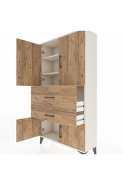 Arges Dolap 3 Raflı 2 Çekmeceli 4 Kapaklı 88x30x163 - S21M123V3A