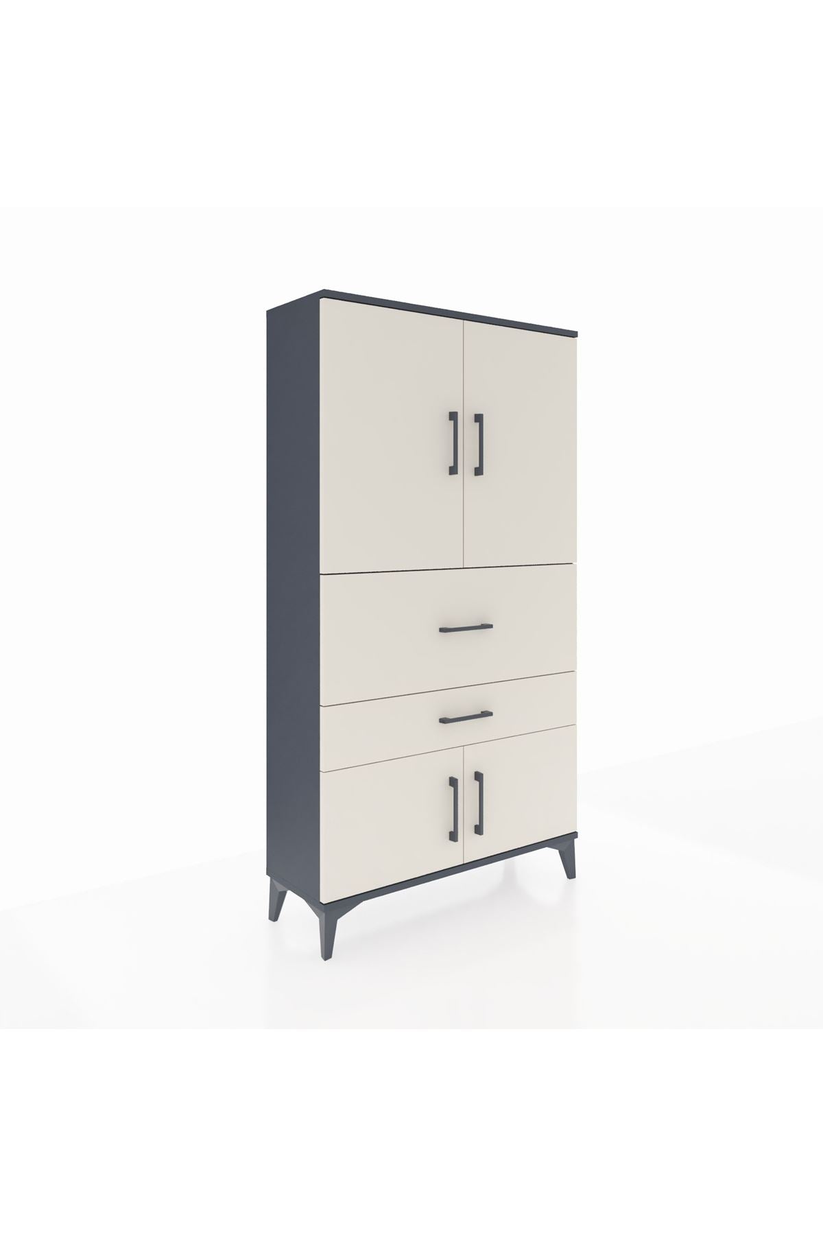Arges Dolap 3 Raflı 2 Çekmeceli 4 Kapaklı 88x30x163 - S21M123V4A