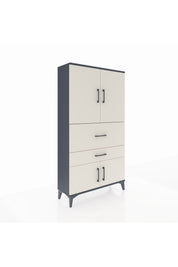 Arges Dolap 3 Raflı 2 Çekmeceli 4 Kapaklı 88x30x163 - S21M123V4A