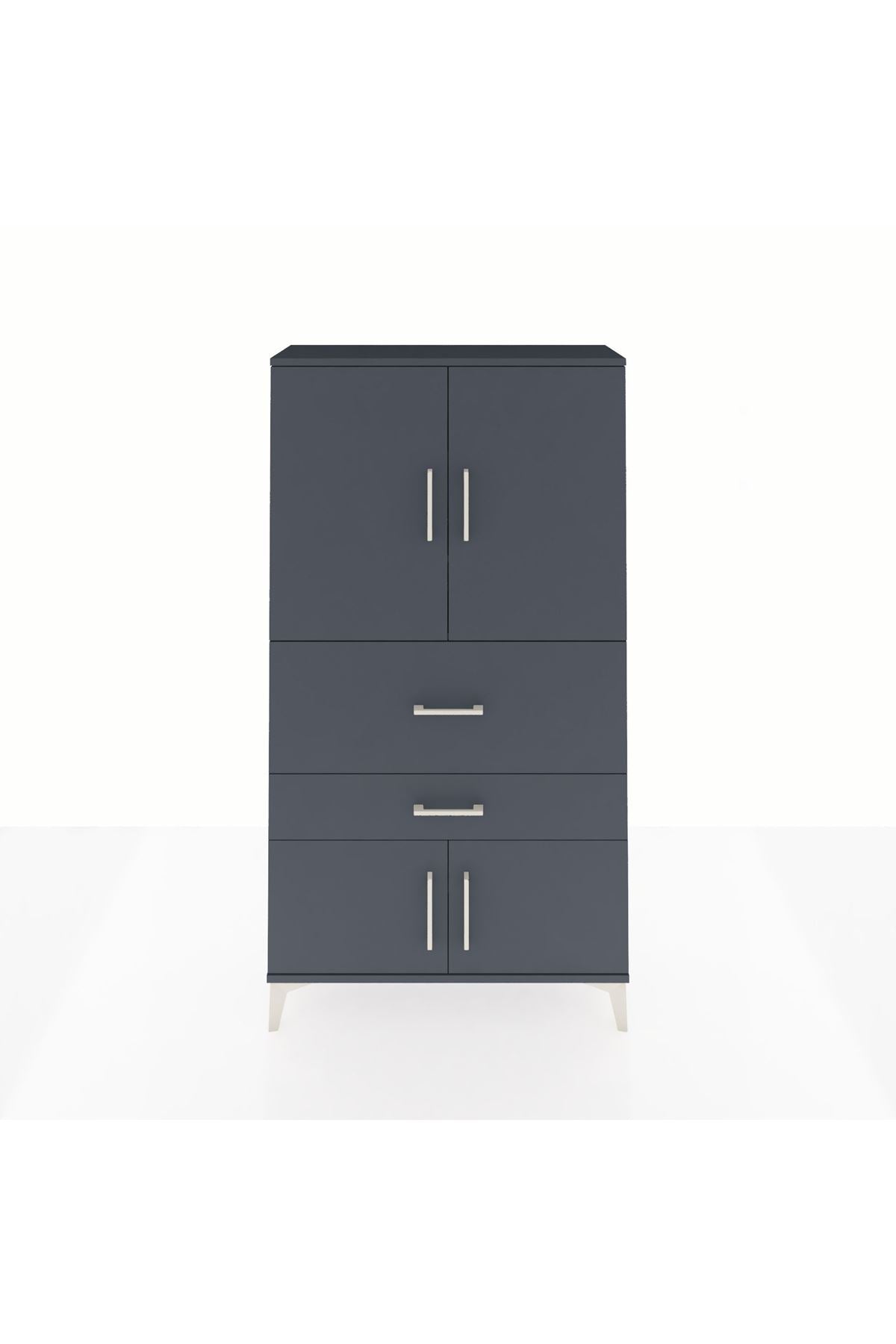 Arges Dolap 3 Raflı 2 Çekmeceli 4 Kapaklı 88x30x163 - S21M123V5A