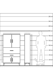 Arges Dolap 3 Raflı 2 Çekmeceli 4 Kapaklı 88x30x163 - S21M123V5A