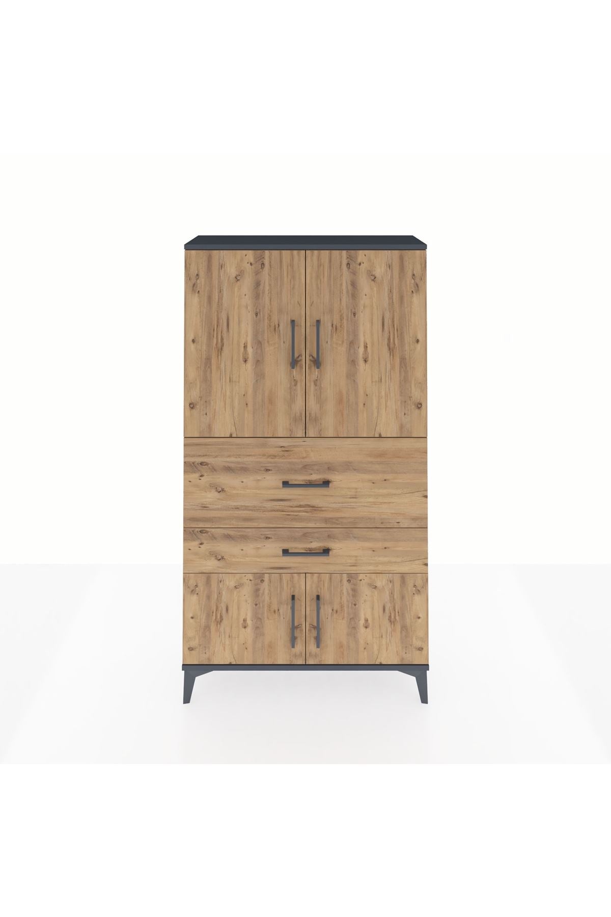 Arges Dolap 3 Raflı 2 Çekmeceli 4 Kapaklı 88x30x163 - S21M123V6A
