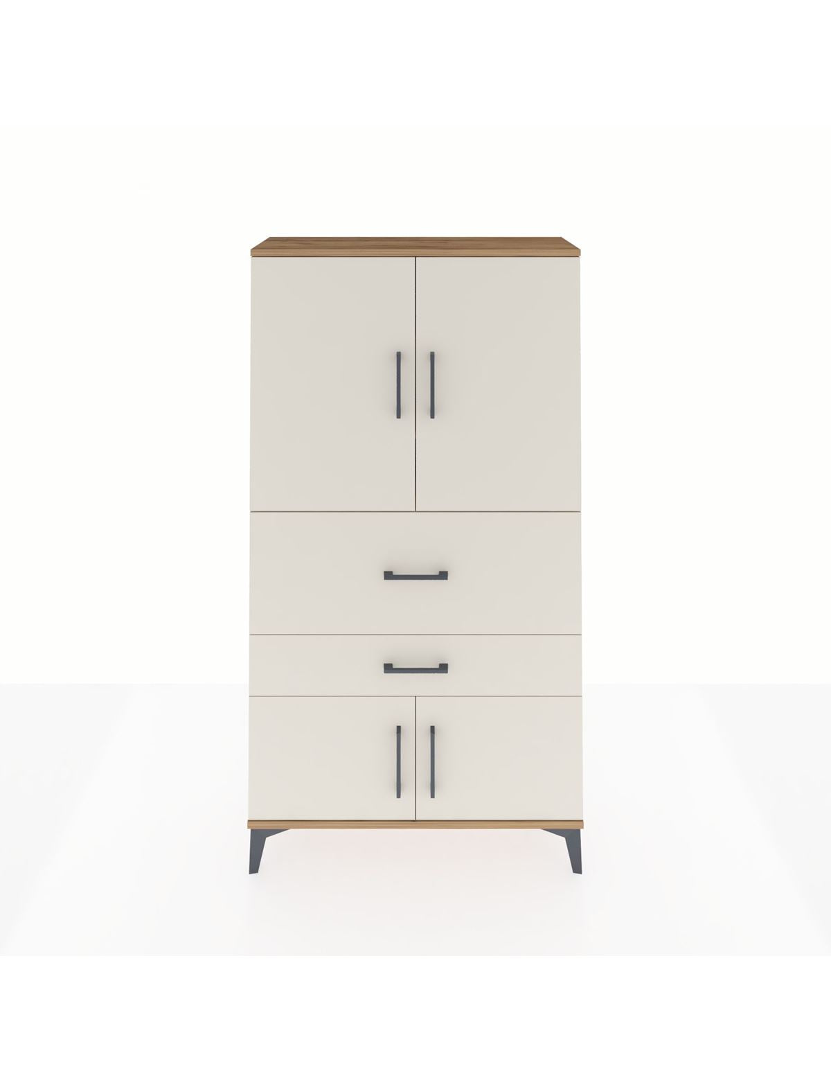 Arges Dolap 3 Raflı 2 Çekmeceli 4 Kapaklı 88x30x163 - S21M123V7A