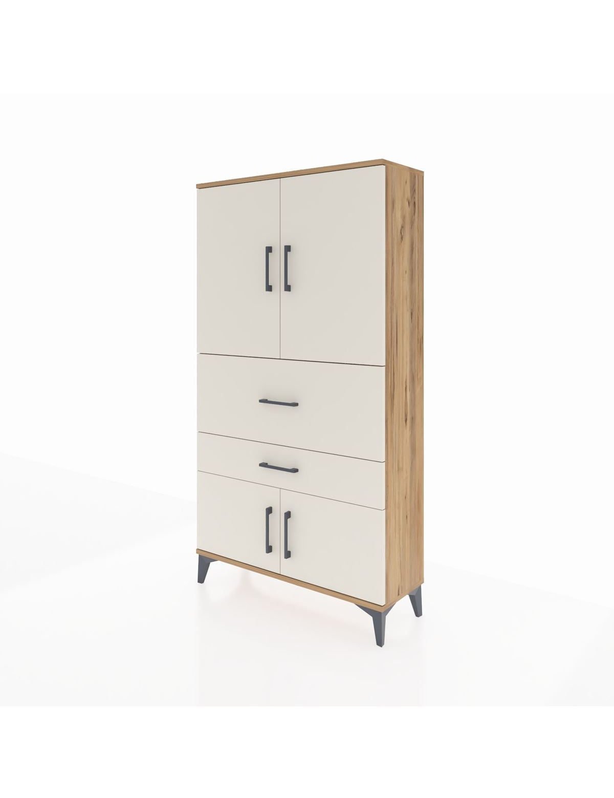 Arges Dolap 3 Raflı 2 Çekmeceli 4 Kapaklı 88x30x163 - S21M123V7A