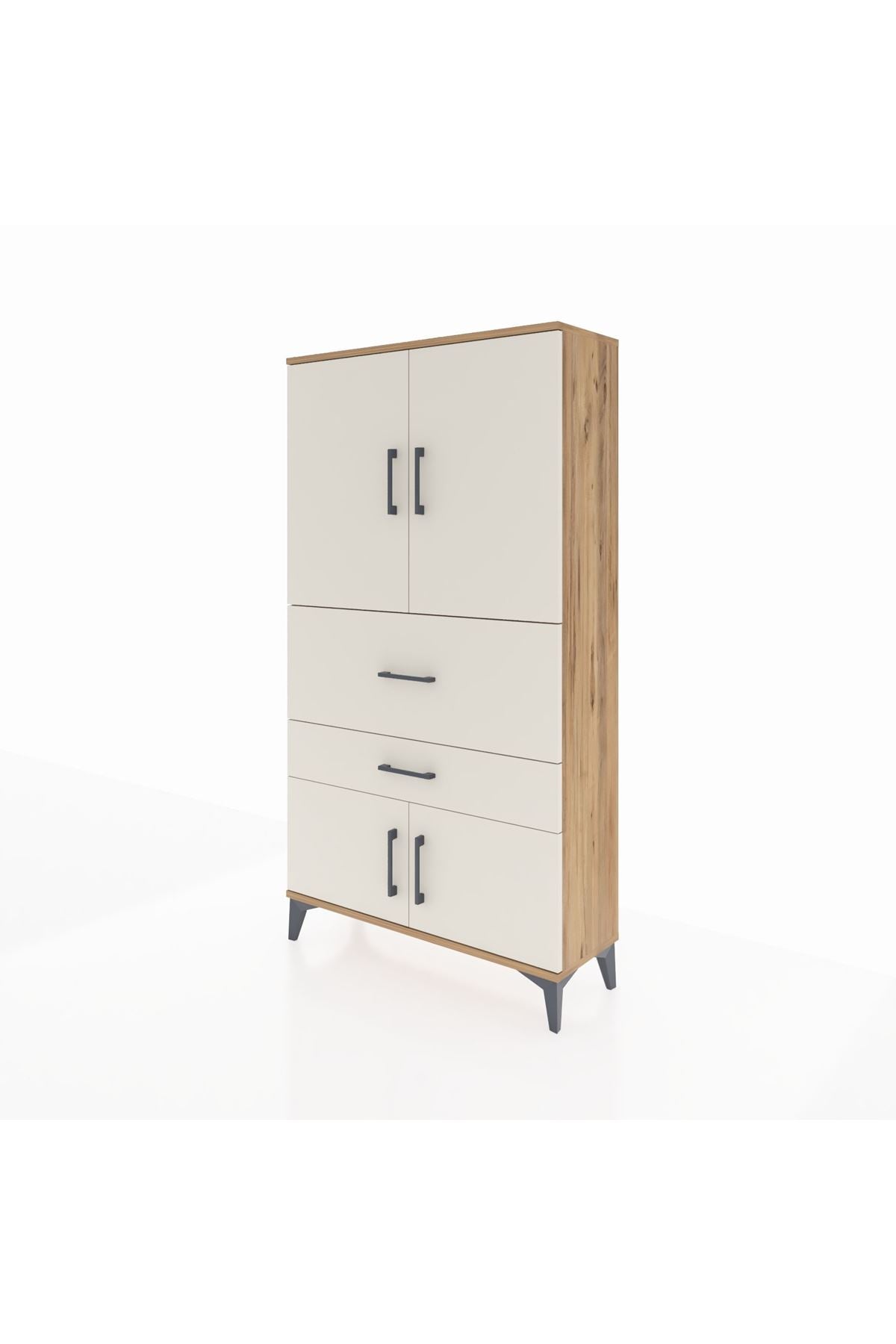 Arges Dolap 3 Raflı 2 Çekmeceli 4 Kapaklı 88x30x163 - S21M123V7A