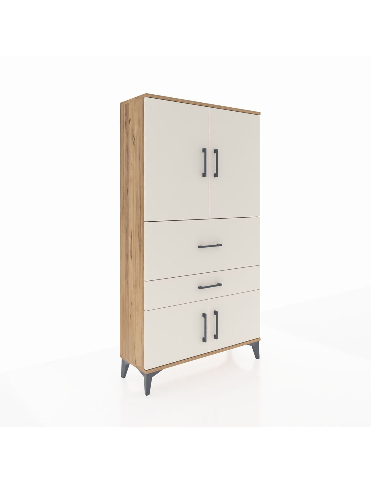 Arges Dolap 3 Raflı 2 Çekmeceli 4 Kapaklı 88x30x163 - S21M123V7A