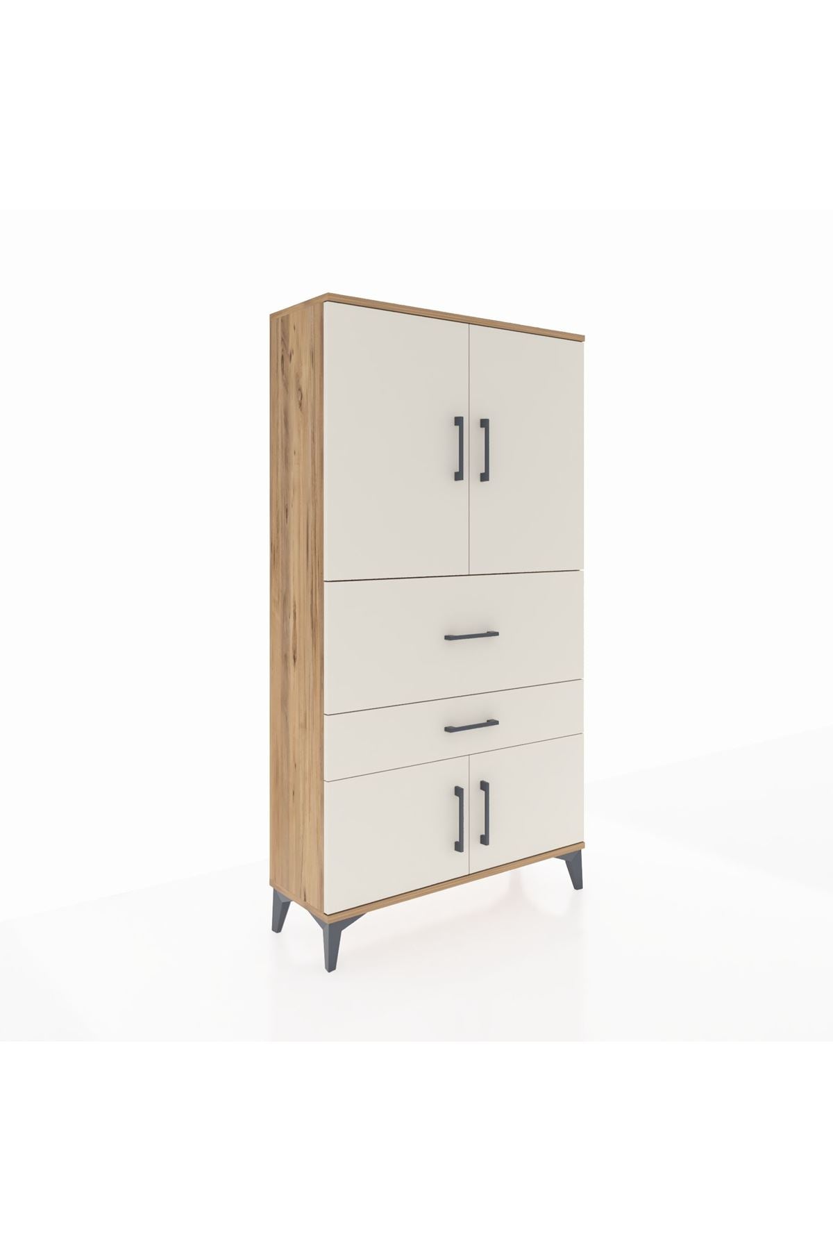 Arges Dolap 3 Raflı 2 Çekmeceli 4 Kapaklı 88x30x163 - S21M123V7A