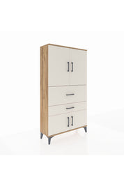 Arges Dolap 3 Raflı 2 Çekmeceli 4 Kapaklı 88x30x163 - S21M123V7A
