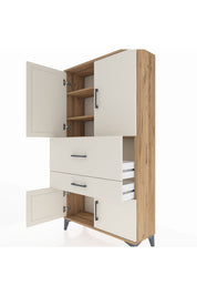 Arges Dolap 3 Raflı 2 Çekmeceli 4 Kapaklı 88x30x163 - S21M123V7A