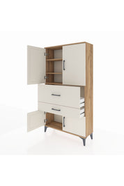 Arges Dolap 3 Raflı 2 Çekmeceli 4 Kapaklı 88x30x163 - S21M123V7A