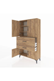 Arges Dolap 3 Raflı 2 Çekmeceli 4 Kapaklı 88x30x163 - S21M123V9A