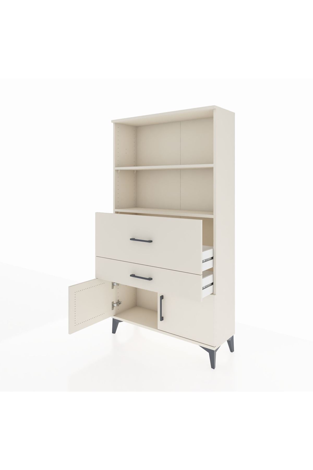 Arges Dolap 2 Raflı 2 Çekmeceli 2 Kapaklı 88x30x163 - S21M124V1A
