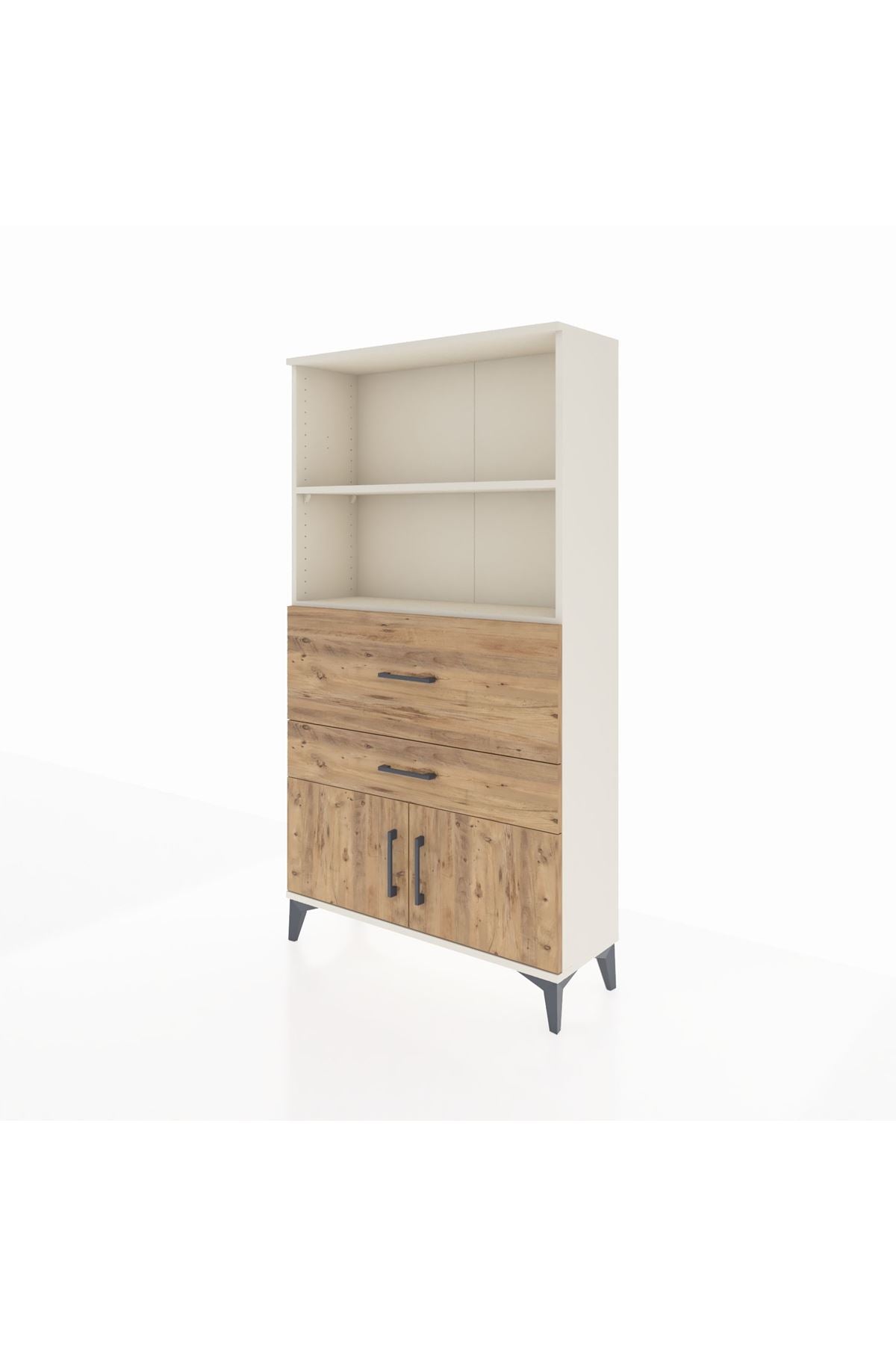 Arges Dolap 2 Raflı 2 Çekmeceli 2 Kapaklı 88x30x163 - S21M124V3A