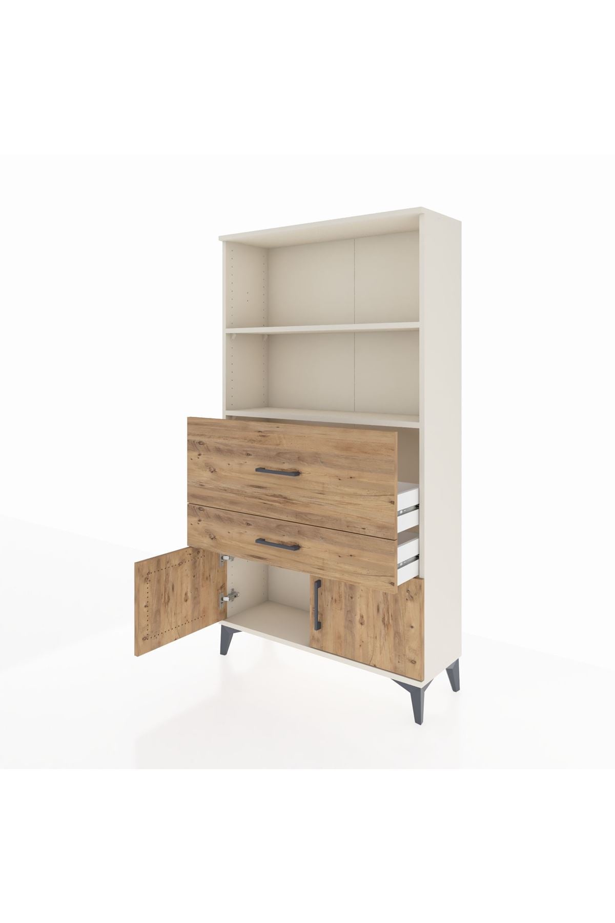 Arges Dolap 2 Raflı 2 Çekmeceli 2 Kapaklı 88x30x163 - S21M124V3A