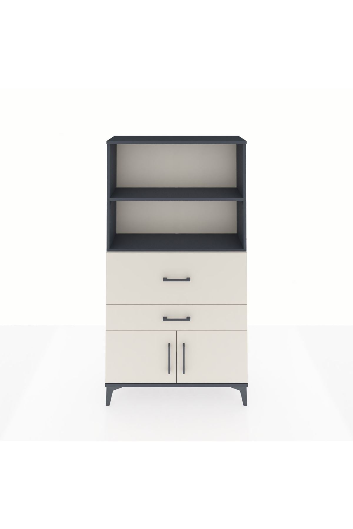 Arges Dolap 2 Raflı 2 Çekmeceli 2 Kapaklı 88x30x163 - S21M124V4A