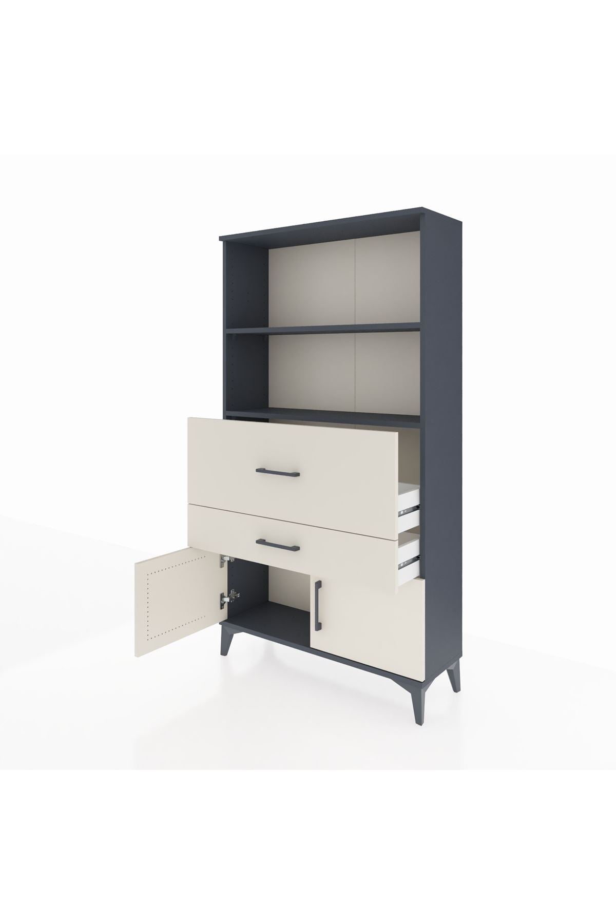 Arges Dolap 2 Raflı 2 Çekmeceli 2 Kapaklı 88x30x163 - S21M124V4A
