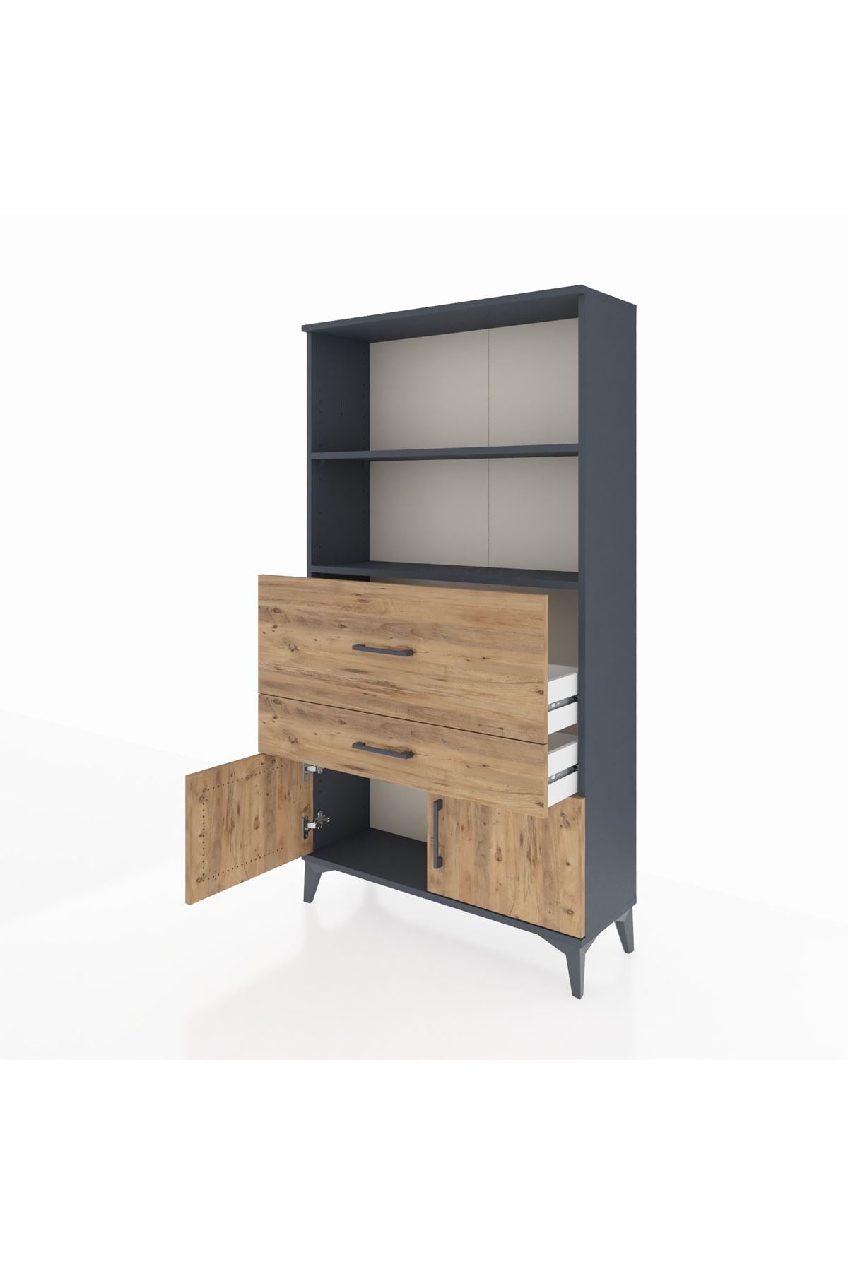 Arges Dolap 2 Raflı 2 Çekmeceli 2 Kapaklı 88x30x163 - S21M124V6A