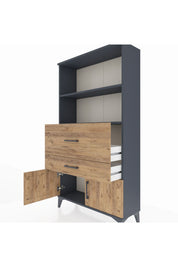 Arges Dolap 2 Raflı 2 Çekmeceli 2 Kapaklı 88x30x163 - S21M124V6A