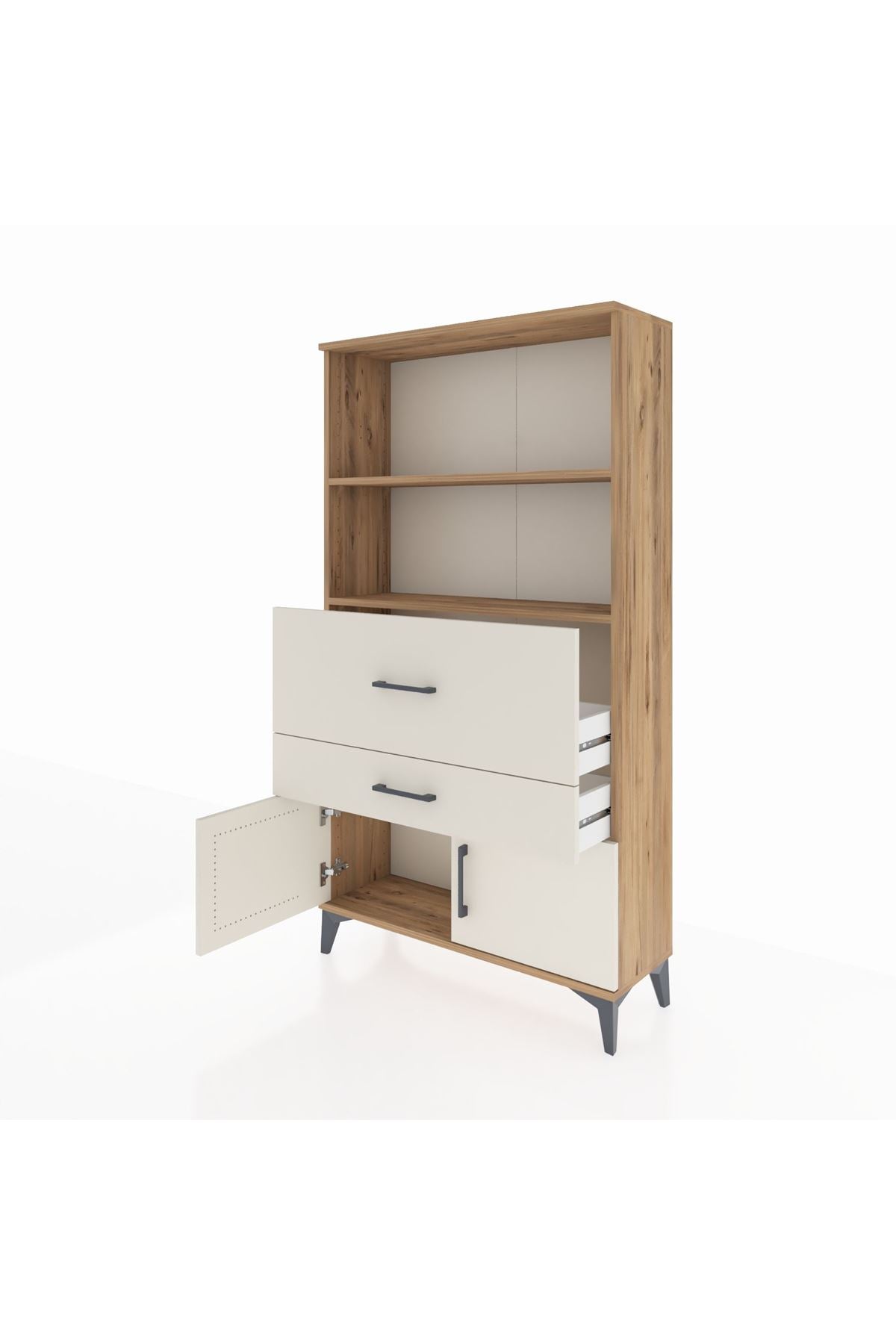 Arges Dolap 2 Raflı 2 Çekmeceli 2 Kapaklı 88x30x163 - S21M124V7A