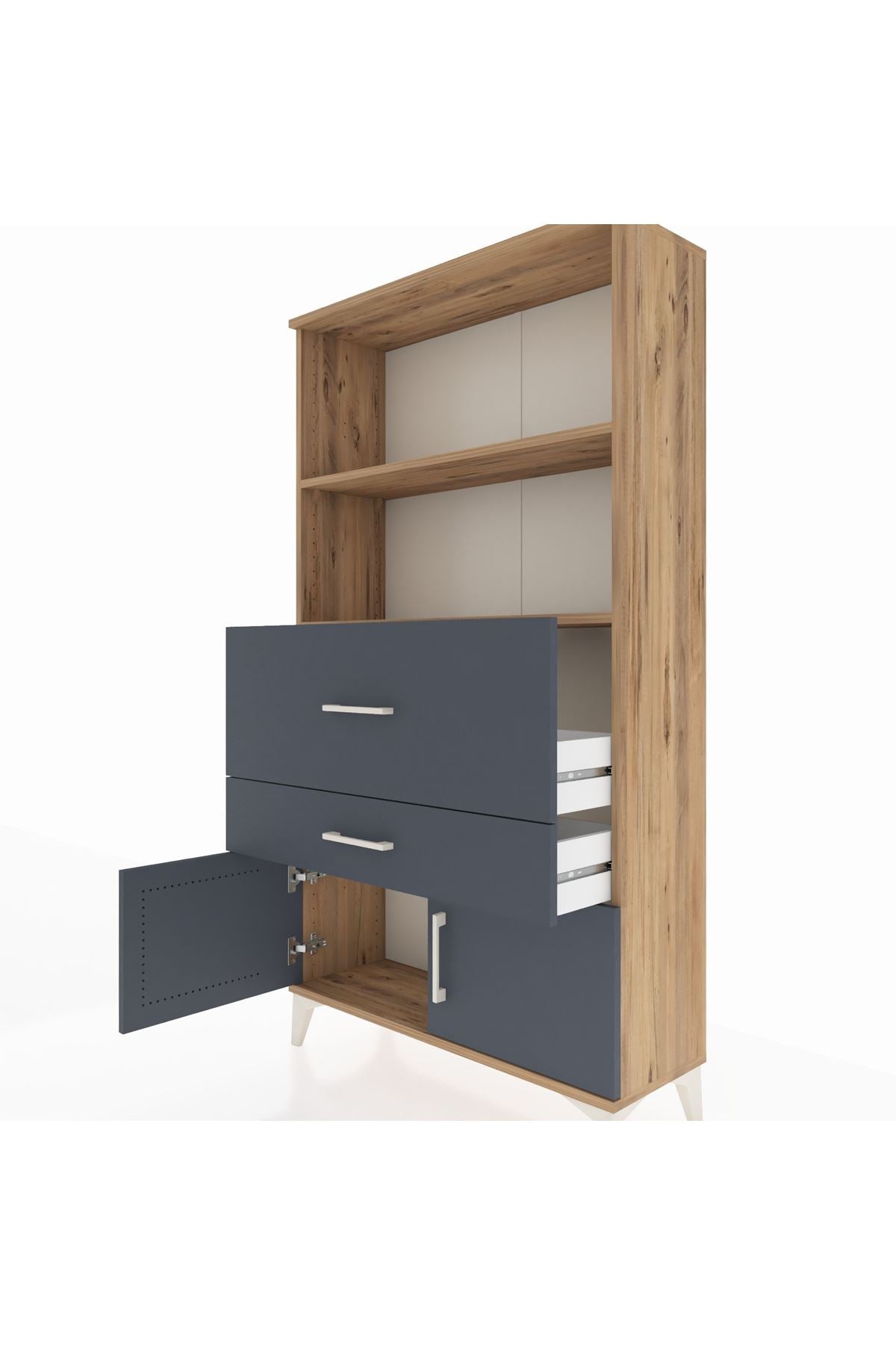 Arges Dolap 2 Raflı 2 Çekmeceli 2 Kapaklı 88x30x163 - S21M124V8A
