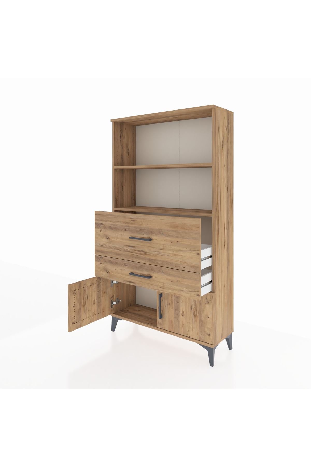 Arges Dolap 2 Raflı 2 Çekmeceli 2 Kapaklı 88x30x163 - S21M124V9A