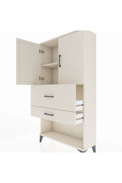 Arges Dolap 2 Raflı 2 Çekmeceli 2 Kapaklı 88x30x163 - S21M125V1A