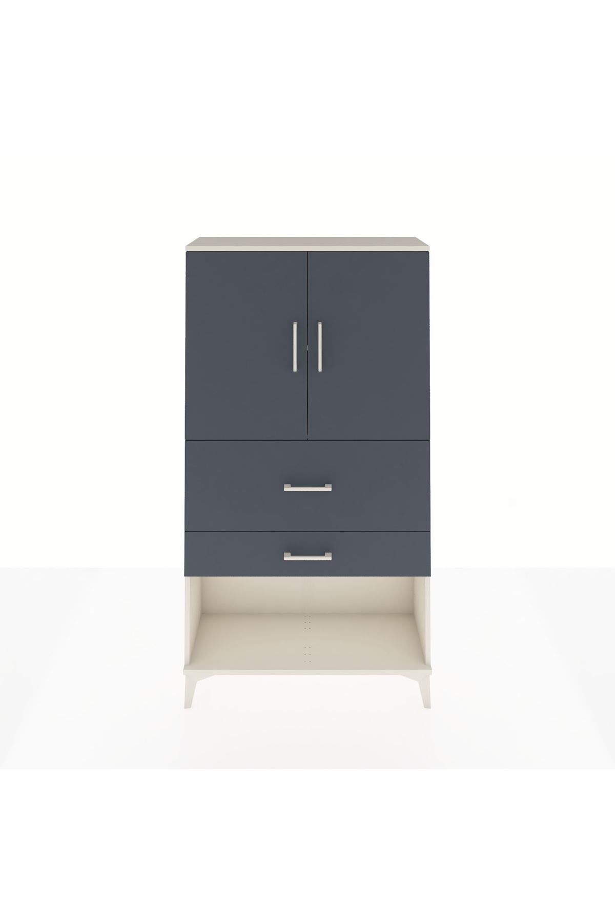 Arges Dolap 2 Raflı 2 Çekmeceli 2 Kapaklı 88x30x163 - S21M125V2A